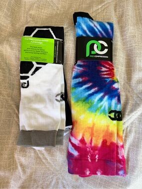 Pro Compression Socks 2-Pair L/XL - Multicolor